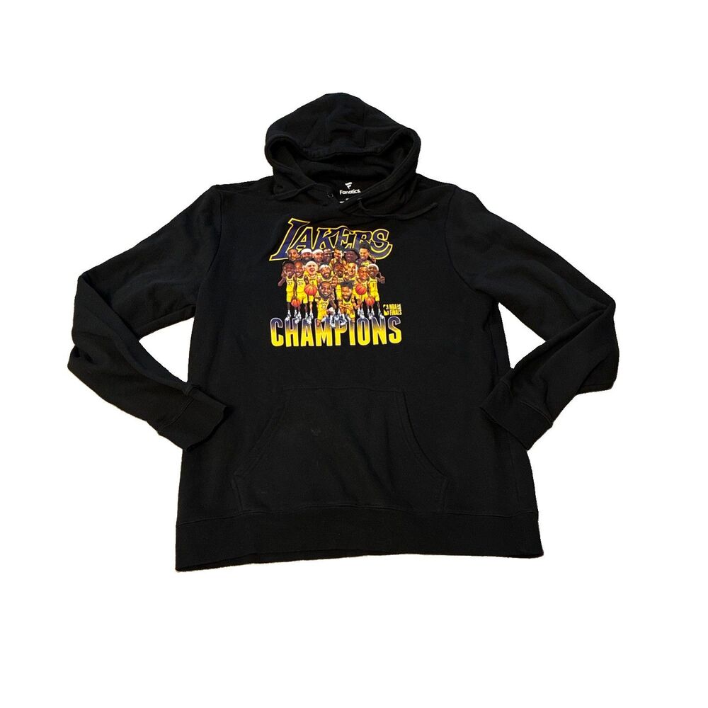 Los Angeles Lakers 2020 NBA Finals Champions Team Caricature Hoodie XL Black